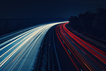 Langzeitbelichtung - Autobahn - Strasse - Traffic - Travel - Background - Line - Ecology - Highway - Long Exposure - Motorway - Night Traffic - Light Trails - A10 - High quality photo
