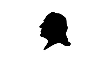 John Wesley, black isolated silhouette