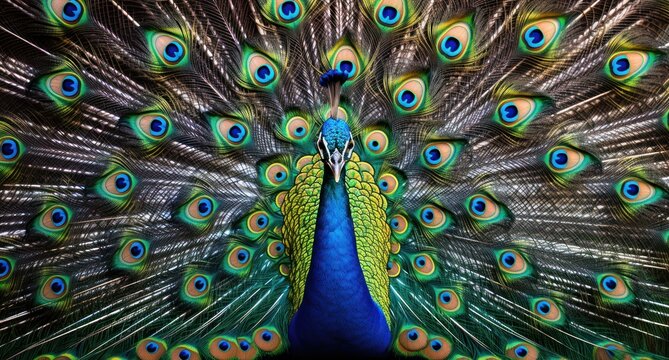 a large image of a peacock standing on something