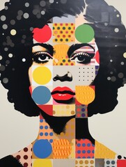 African-american Woman portrait, happy Africa Day poster