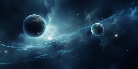 Two planets in space