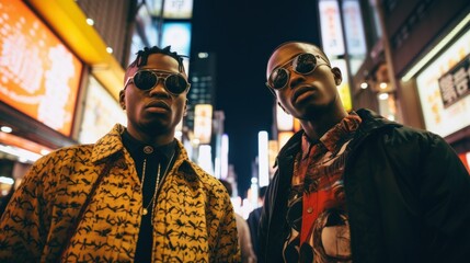 Rapper african men posing on the street
