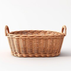 Obraz premium wicker basket isolated on white background