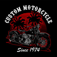 classic motorcycle silhouette vector side view