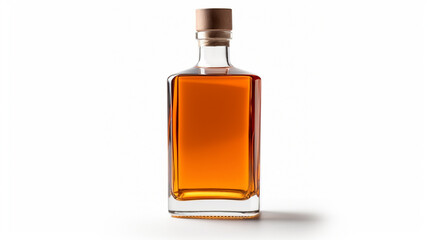 bottle of cognac on white background