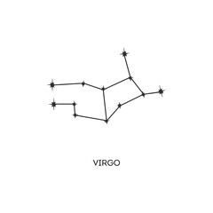 Virgo constellation vector illustration