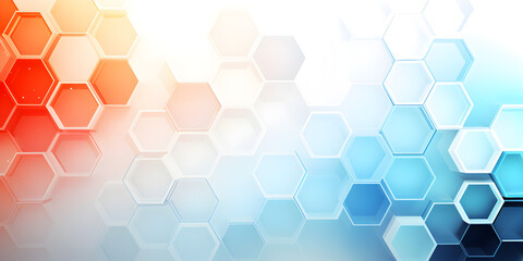 Abstract digital hexagon with and colorful background 