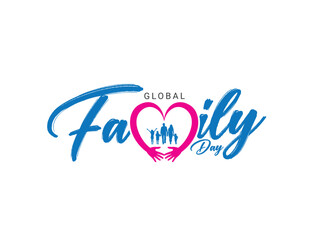 Creative Template Design for Global Family Day. International Family Day Wishing Greeting Card. World Family Day Logo Icon, Symbol of care and love, Creative Design for Happy Family Day.