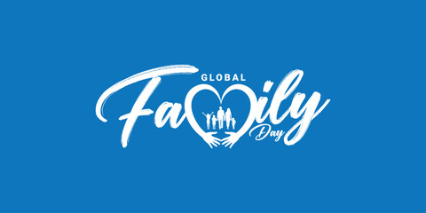 Creative Template Design for Global Family Day. International Family Day Wishing Greeting Card. World Family Day Logo Icon, Symbol of care and love, Creative Design for Happy Family Day.