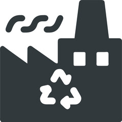 factory recycling icon, pictogram