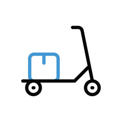 Courier On Scooter Icon vector stock illustration