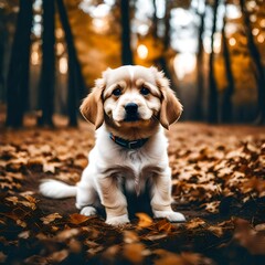 golden retriever puppy in park generative AI tool