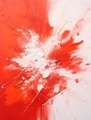 Red and white abstract textured oil painting background