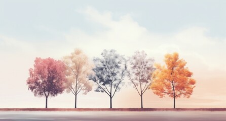 colored autumn trees,