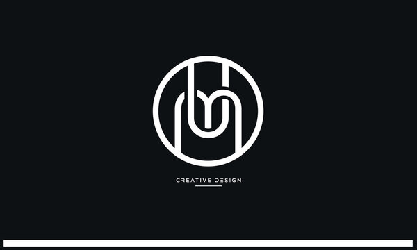 Alphabet letters icon logo UM or MU