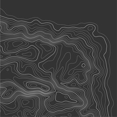 Grey contours vector topography. Mountain terrain geographic map. Elevation graphic contour height lines. Topographic map