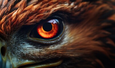 Close up of golden eagle's eye. Selective focus on the eye.