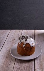 photography, kulich, easter cake, spring, bread, homemade, easter, empty space, sugar, object, christianity, glaze, beautiful, biscuit
