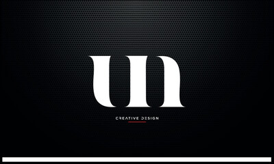 Alphabet letters UN or NU logo icon