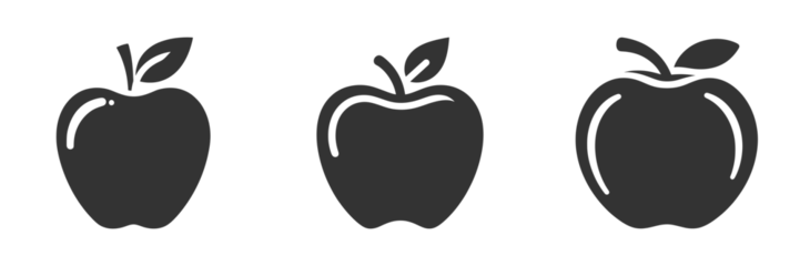 Fotobehang Apple icon set. Vector illustration © YULIIA