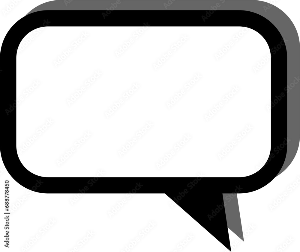 Poster blank speech bubble cloud message symbol element icon with empty space for text and 3d style shadow 