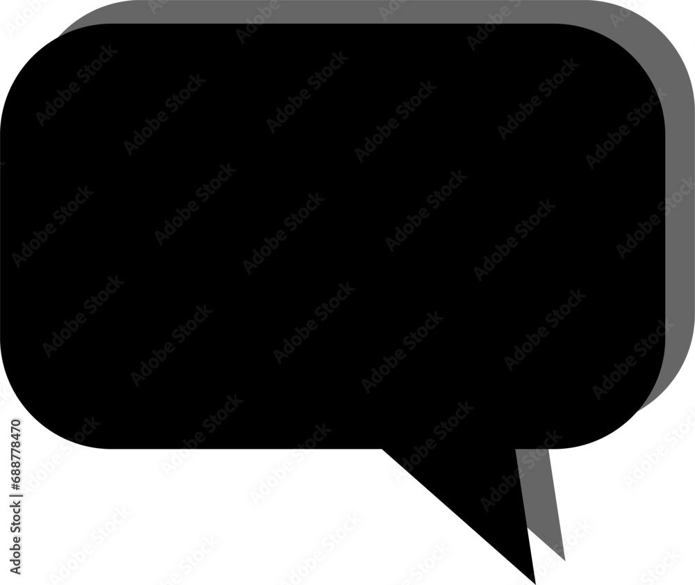 Poster blank speech bubble cloud message symbol element icon with empty space for text and 3d style shadow 