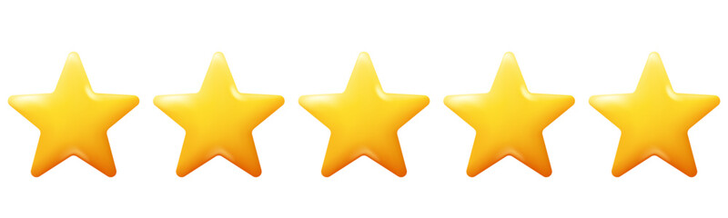Customer rating feedback concept. Five stars review icon set. Realistic 3d design. For mobile applications © tutti_frutti