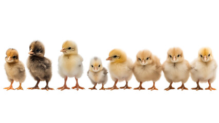 Fototapeta premium A group of chickens standing next to each other