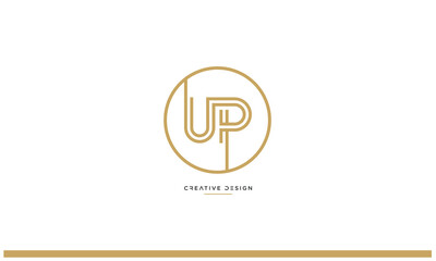 UP or PU Alphabet letters logo monogram