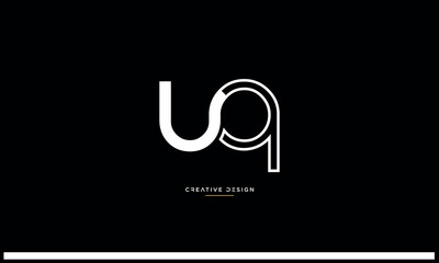 Fototapeta premium UQ or QU Alphabet letters icon logo monogram