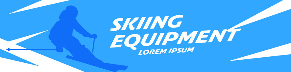 Ski banner. Skiing banner template. Winter sport design.