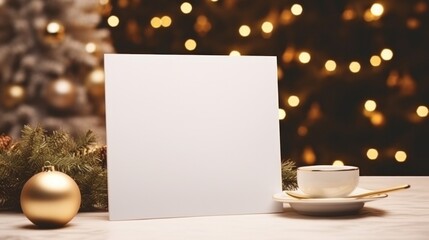 Obraz na płótnie Canvas greeting christmas card with blank front,
