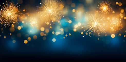 Fototapeta premium New year background with fireworks generative ai