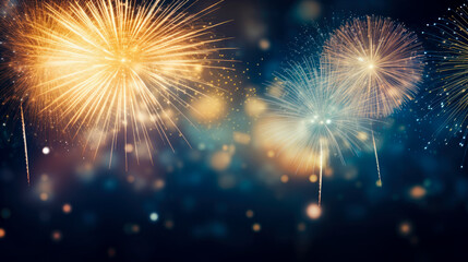 Fototapeta premium New year background with fireworks generative ai