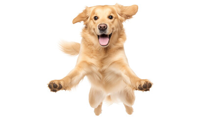 A Playful Big Pup Jumping Through the Sky