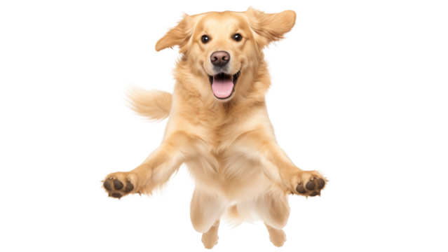 A Playful Big Pup Jumping Through the Sky