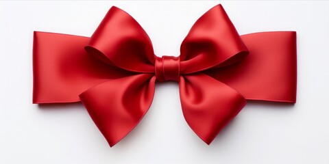 a crimson ribbon bow and tail gracefully claims victory against a pristine white background, embodying excellence and triumph in every detail
