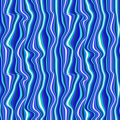 Waterfall inspired pattern of vertically flowing water lines. Vector seamless pattern design for textile, fashion, paper and wrapping