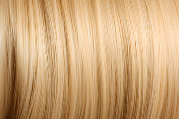 Obraz premium Straight blonde hair background close up texture. AI generated