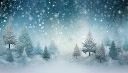 snowflakes and christmas trees fall to the ground,