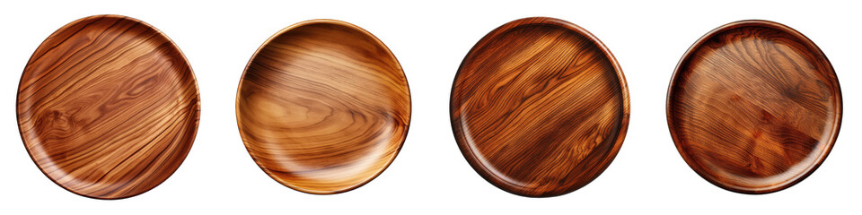 Wooden Plate Hyperrealistic Highly Detailed Isolated On Transparent Background Png File - obrazy, fototapety, plakaty