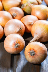 onions on a wooden table