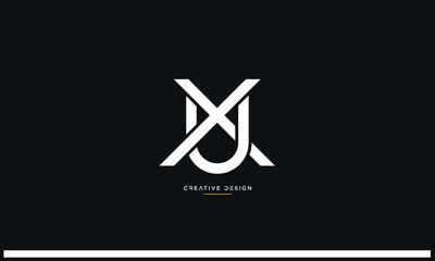 UX or XU Alphabet letters logo monogram