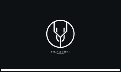 Alphabet letters UY or YU logo monogram