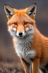 Fototapeta premium Red fox, close-up, against the background of nature