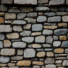 Obraz premium Die Robustheit der Natur: Stabile Steinmauer in der Landschaftsgestaltung