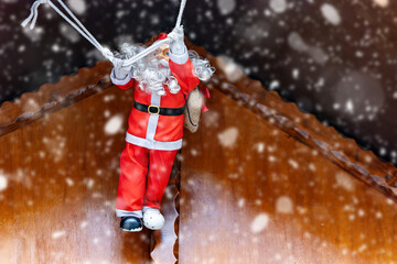 santa claus decoration on a rope