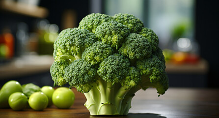 Broccoli. Portrait. Ideal for advertising or banner.