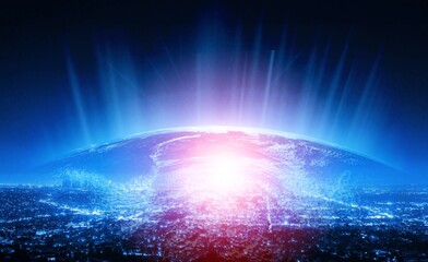 Smart city network concept. Telecommunication.