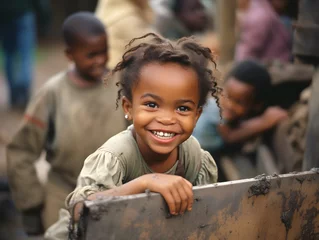 Abwaschbare Fototapete Joyful Baby at Humanitarian Center © czfphoto